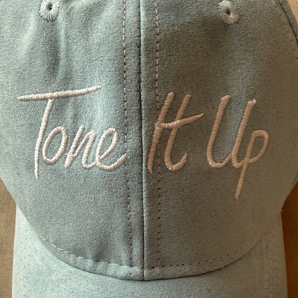 Tone It Up Light Blue Suede Baseball Cap